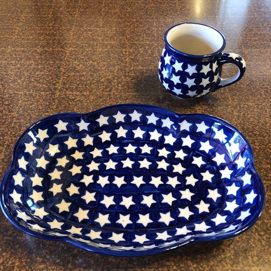 ポーリッシュポタリー　クラウドプレート2枚セットとボウル2個セット ポーリッシュポタリー クラウドプレート2枚セットとボウル2個